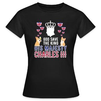 Couronnement du roi britannique Charles Angleterre Drapeau - T-shirt Femme - noir - Devant - AI Model Female 172 dark (172cm)