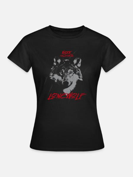 Einsamer Wolf - Frauen T-Shirt - Schwarz