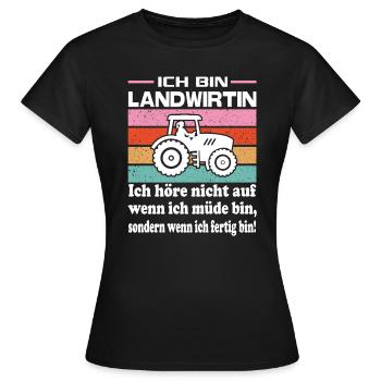 Bäuerin Protest Landwirtin Schnauze voll - Frauen T-Shirt - Schwarz - Vorne - AI Model Female 172 dark (172cm)