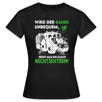 Bauern Proteste Demostration Politik Rechtsextrem - Frauen T-Shirt - Schwarz - Vorne - AI Model Female 172 dark (172cm)