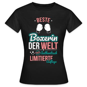 Best Boxer in the World - 100% Authentic - Women's T-Shirt - black - Front - AI Model Female 172 dark (172cm)