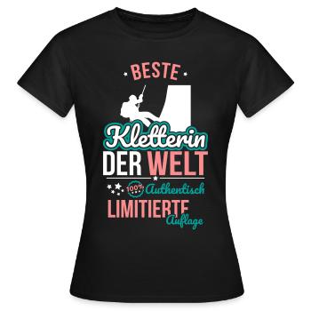 Meilleure grimpeuse du monde - 100 % authentique - T-shirt Femme - noir - Devant - AI Model Female 172 dark (172cm)