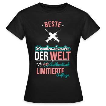 Best Nurse in the World - 100% Authentic - Women's T-Shirt - black - Front - AI Model Female 172 dark (172cm)