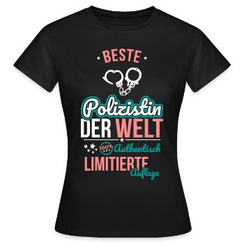 Best Female Policewoman in the World - 100% Authentic - Women's T-Shirt - black - Front - AI Model Female 172 dark (172cm)