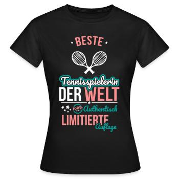 Best Female Tennis Player in the World - 100% Authentic - Women's T-Shirt - black - Front - AI Model Female 172 dark (172cm)