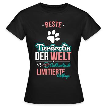 Meilleure femme vétérinaire du monde - 100 % authentique - T-shirt Femme - noir - Devant - AI Model Female 172 dark (172cm)