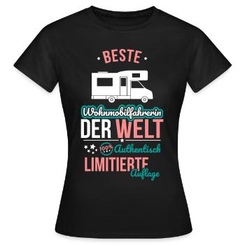 Meilleure conductrice de camping-car - 100 % authentique - T-shirt Femme - noir - Devant - AI Model Female 172 dark (172cm)