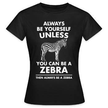 zèbre - T-shirt Femme - noir - Devant - AI Model Female 172 dark (172cm)