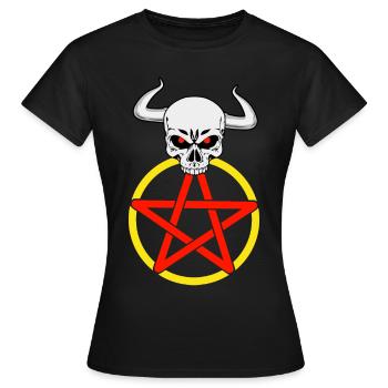Satan satanique diable Pentagramme Cornes horreur - T-shirt Femme - noir - Devant - AI Model Female 172 dark (172cm)