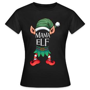 Mama Elfe de Noël Elfe de Noël - T-shirt Femme - noir - Devant - AI Model Female 172 dark (172cm)