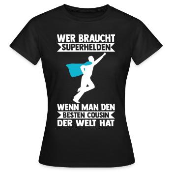Bester Cousin der Welt - Frauen T-Shirt - Schwarz - Vorne - AI Model Female 172 dark (172cm)