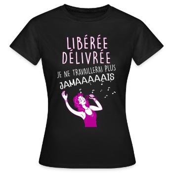 Femme Retraite Humour Maman Retraitée - T-shirt Femme - noir - Devant - AI Model Female 172 dark (172cm)