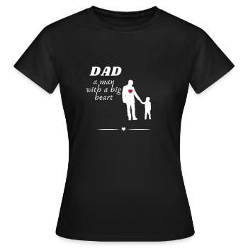 Papa l’homme au grand cœur - T-shirt Femme - noir - Devant - AI Model Female 172 dark (172cm)