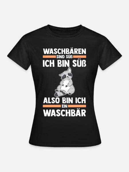 Tiermotiv Waschbär - Frauen T-Shirt - Schwarz