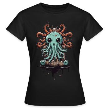 Conception mignonne de monstre visqueux Halloween - T-shirt Femme - noir - Devant - AI Model Female 172 dark (172cm)