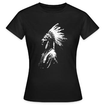 Silhouette amérindienne - T-shirt Femme - noir - Devant - AI Model Female 172 dark (172cm)