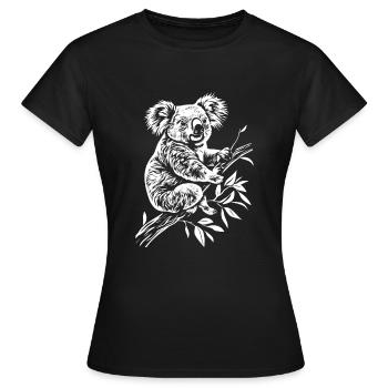 Koala Minimal - Frauen T-Shirt - Schwarz - Vorne - AI Model Female 172 dark (172cm)