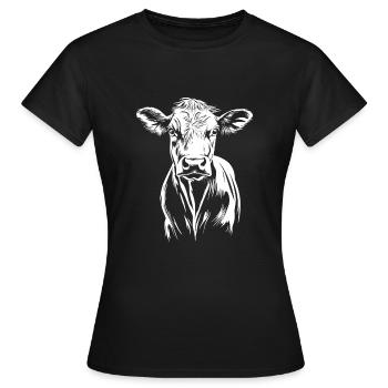 Cow Minimalist - Women's T-Shirt - black - Front - AI Model Female 172 dark (172cm)