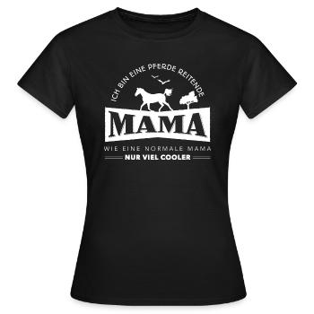 Pferde Shirt-Mama - Frauen T-Shirt - Schwarz - Vorne - AI Model Female 172 dark (172cm)