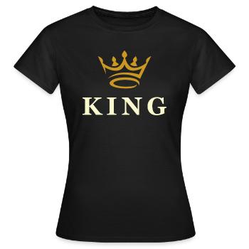 KING - Women's T-Shirt - black - Front - AI Model Female 172 dark (172cm)