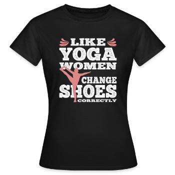 Femmes de yoga - T-shirt Femme - noir - Devant - AI Model Female 172 dark (172cm)