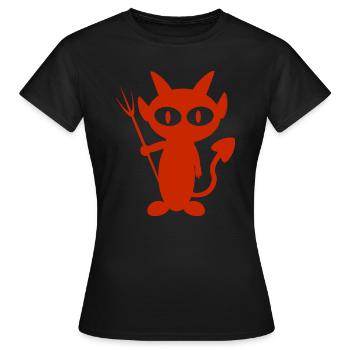 t-shirt diable rouge - elle-diable / diable - T-shirt Femme - noir - Devant - AI Model Female 172 dark (172cm)