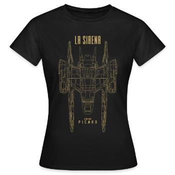 Star Trek Picard La Sirena - T-shirt Femme - noir - Devant - AI Model Female 172 dark (172cm)