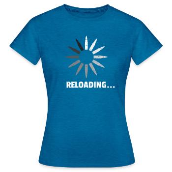Reloading Ladekreis nachladen Geschenkidee Waffen - Frauen T-Shirt - Antikblaues Saphir meliert - Vorne - AI Model Female 172 dark (172cm)