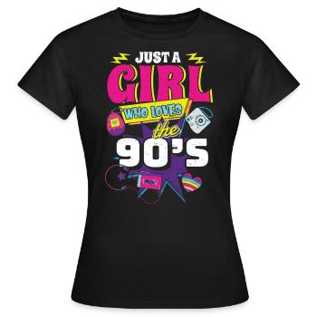 années quatre-vingt-dix - T-shirt Femme - noir - Devant - AI Model Female 172 dark (172cm)
