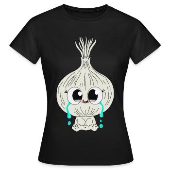 Zwiebel - Frauen T-Shirt - Schwarz - Vorne - AI Model Female 172 dark (172cm)