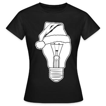 Lamp with Christmas hat - Women's T-Shirt - black - Front - AI Model Female 172 dark (172cm)