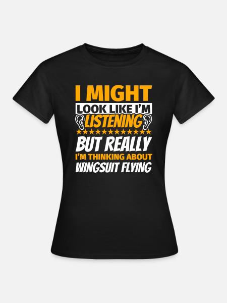 Wingsuit fly cadeau amusant - T-shirt Femme - noir
