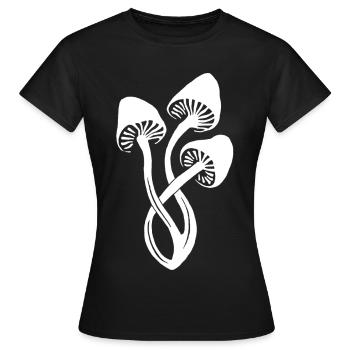 Trio de champignons blancs - T-shirt Femme - noir - Devant - AI Model Female 172 dark (172cm)