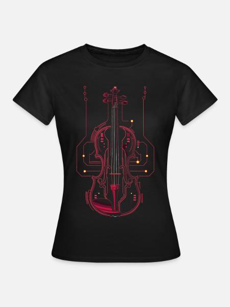 Violin Drawing - Women's T-Shirt - black