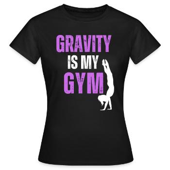 La gravité est mon cadeau de gymnastique suédoise - T-shirt Femme - noir - Devant - AI Model Female 172 dark (172cm)