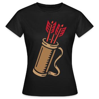 Bogenschießen Bogenschütze Pfeilköcher - Frauen T-Shirt - Schwarz - Vorne - AI Model Female 172 dark (172cm)