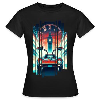 T-shirt Retour vers le futur rétro années 80 - T-shirt Femme - noir - Devant - AI Model Female 172 dark (172cm)