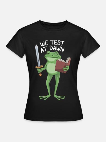 Dawn Frog Knight Reading - Frauen T-Shirt - Schwarz