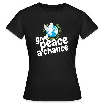 donner une chance à la paix - T-shirt Femme - noir - Devant - AI Model Female 172 dark (172cm)