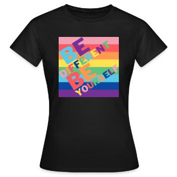 Être différent - T-shirt Femme - noir - Devant - AI Model Female 172 dark (172cm)