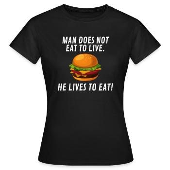 Eating - Women's T-Shirt - black - Front - AI Model Female 172 dark (172cm)