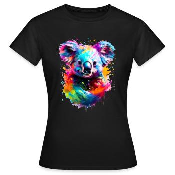 Koala peint - T-shirt Femme - noir - Devant - AI Model Female 172 dark (172cm)