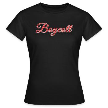 Roter stilisierter Boykott - Frauen T-Shirt - Schwarz - Vorne - AI Model Female 172 dark (172cm)