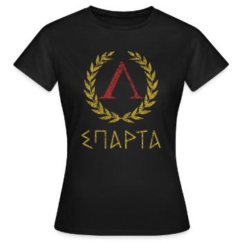 SPARTA IM GRIECHISCH - Frauen T-Shirt - Schwarz - Vorne - AI Model Female 172 dark (172cm)