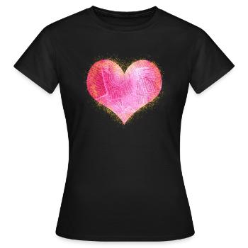 Herz Gold - Frauen T-Shirt - Schwarz - Vorne - AI Model Female 172 dark (172cm)