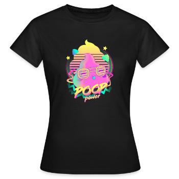 Poop Power - Women's T-Shirt - black - Front - AI Model Female 172 dark (172cm)