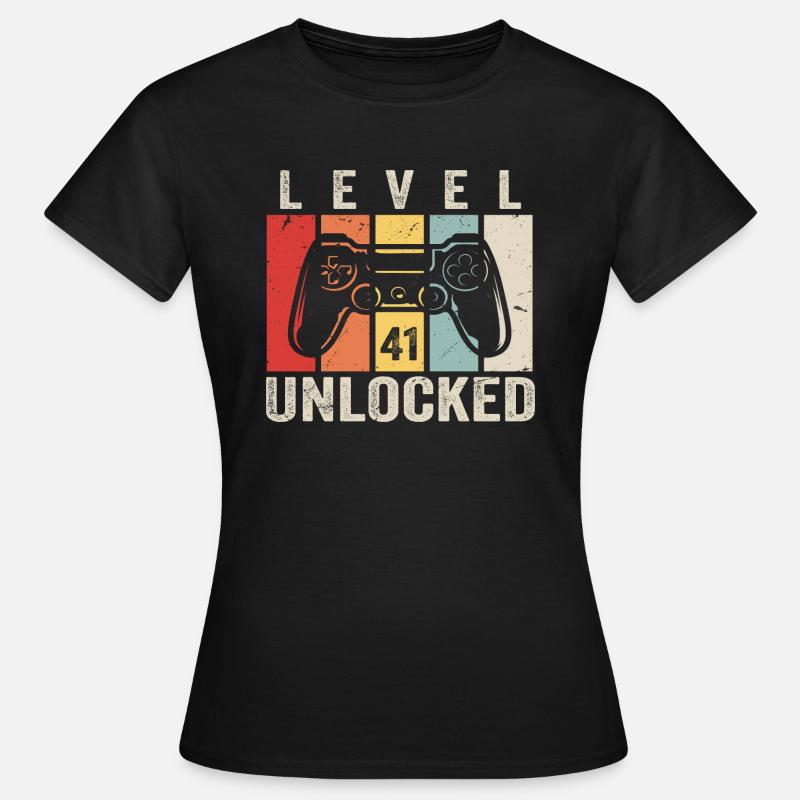 Livello 41 Sbloccato Regalo di compleanno di 41 anni - Maglietta da donna - nero