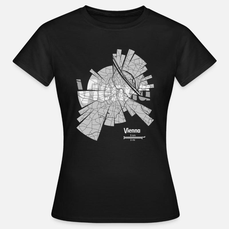 Vienna (Vienne) plan - T-shirt Femme - noir