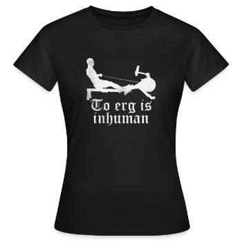 L'aviron est inhumain - rameur rameur - T-shirt Femme - noir - Devant - AI Model Female 172 dark (172cm)