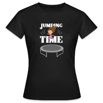 Jumping Time - Frauen T-Shirt - Schwarz - Vorne - AI Model Female 172 dark (172cm)